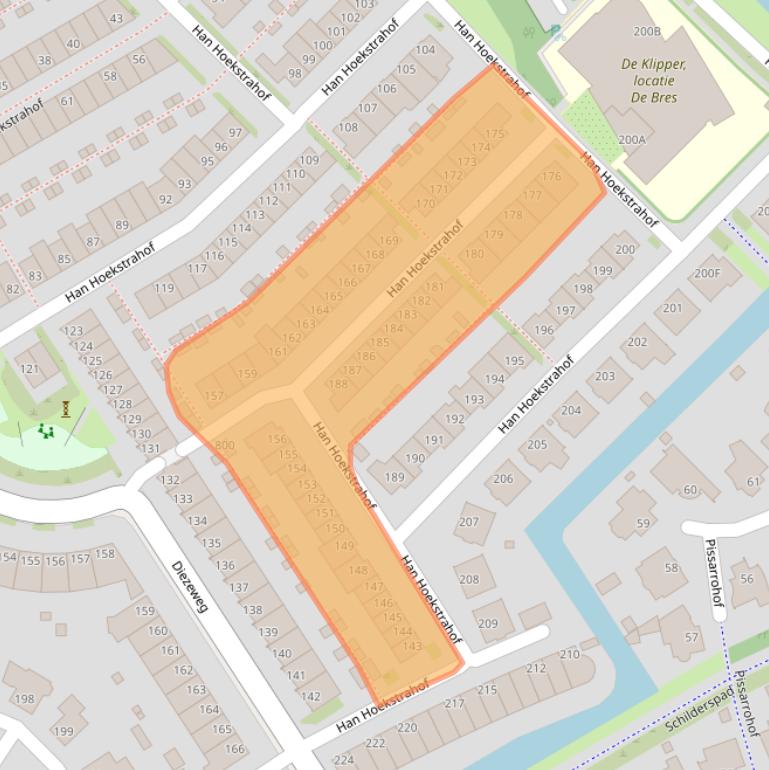 Kaart van postcodegebied 1628WV.