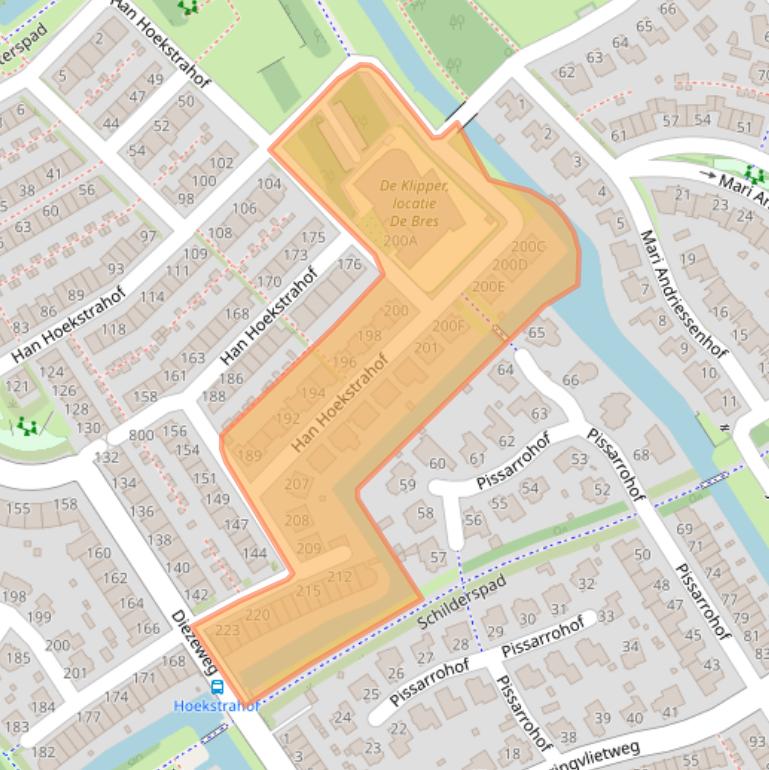 Kaart van postcodegebied 1628WX.