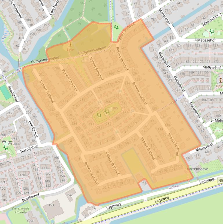 Kaart van postcodegebied 1628XA.