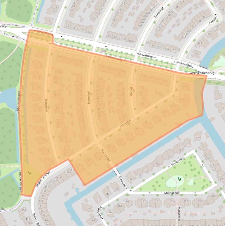 Kaart van postcodegebied 1628XB.