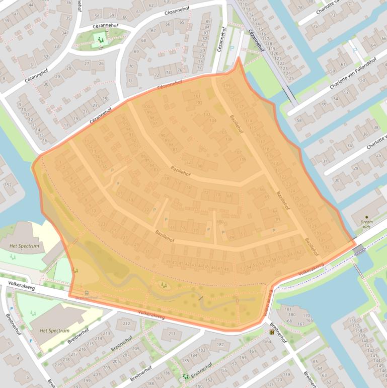 Kaart van postcodegebied 1628XD.