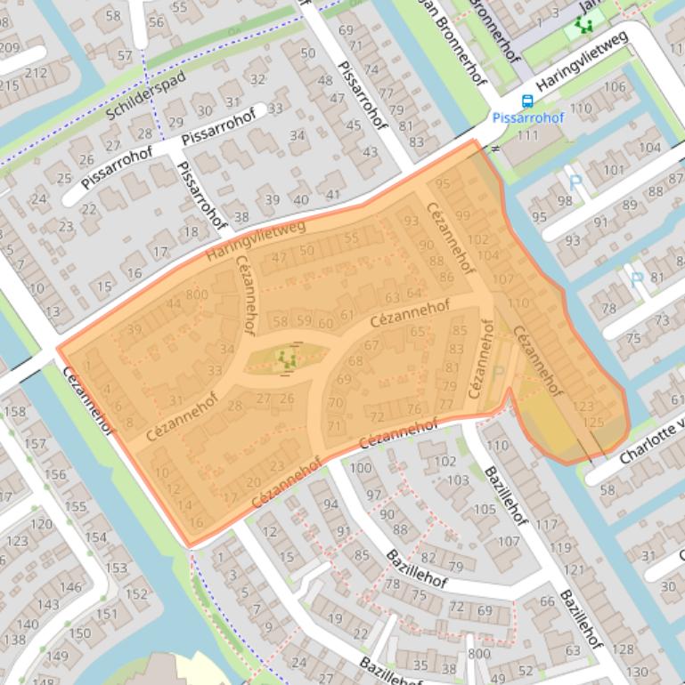 Kaart van postcodegebied 1628XE.