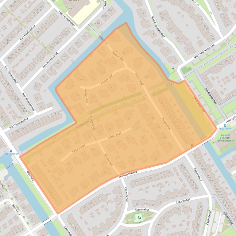 Kaart van postcodegebied 1628XG.