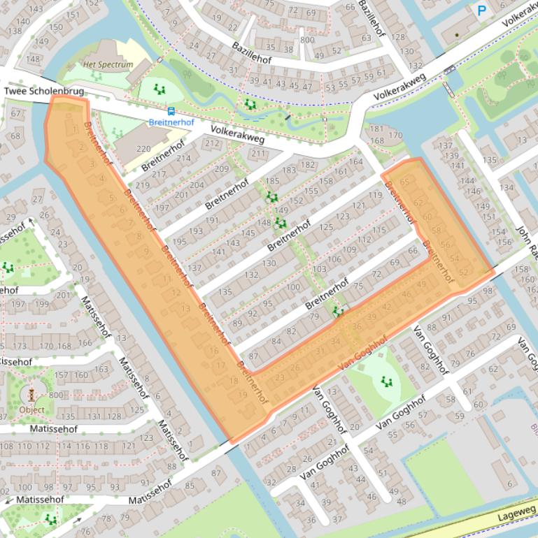 Kaart van postcodegebied 1628XL.