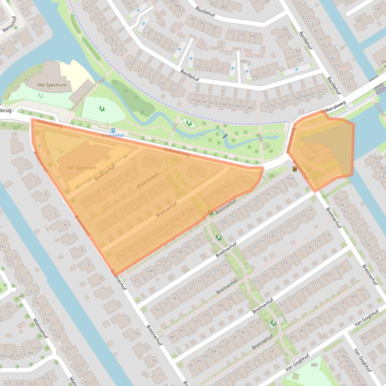 Kaart van postcodegebied 1628XP.