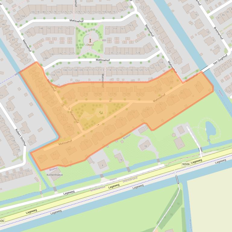 Kaart van postcodegebied 1628XS.