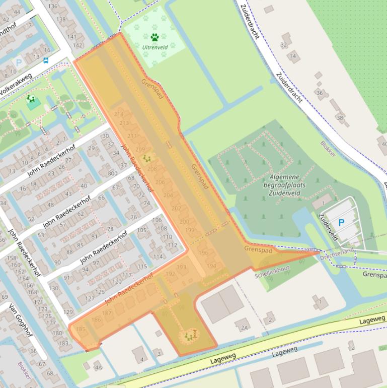 Kaart van postcodegebied 1628ZE.