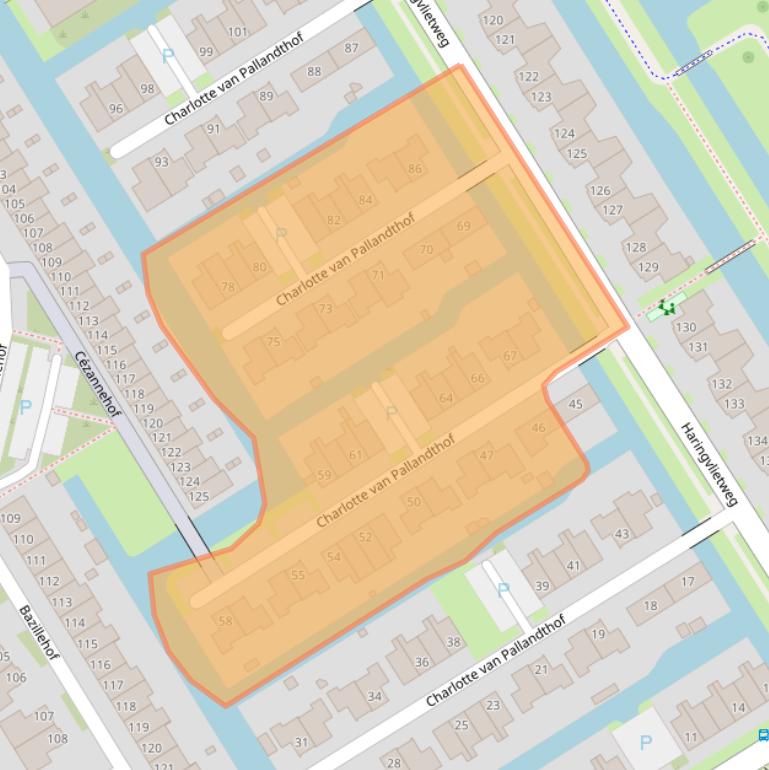 Kaart van postcodegebied 1628ZH.