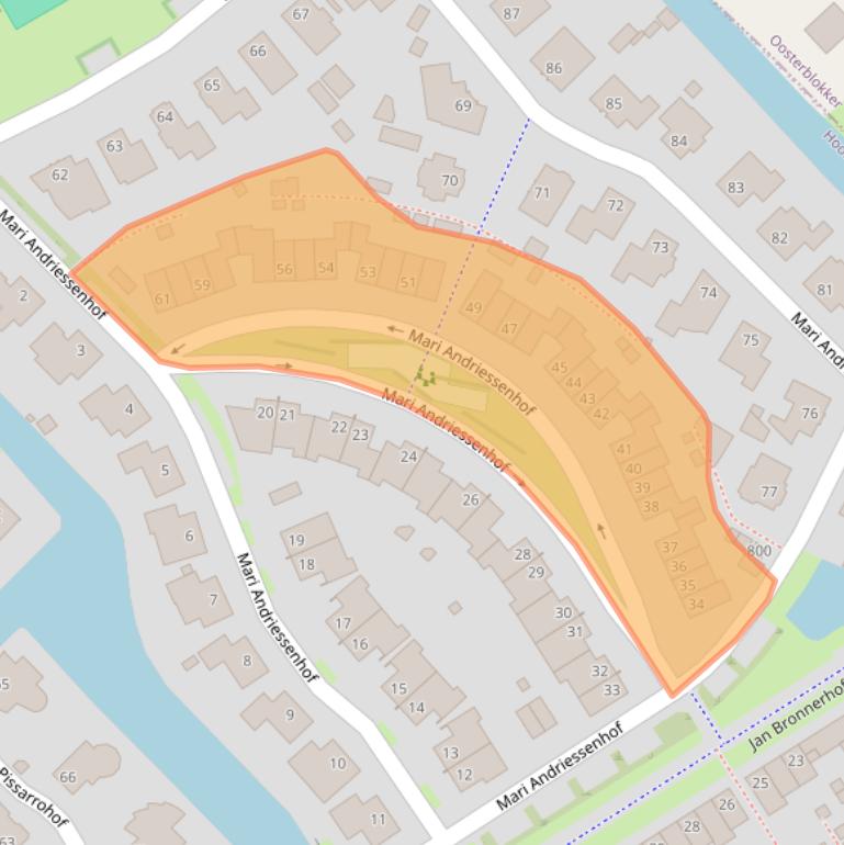 Kaart van postcodegebied 1628ZN.