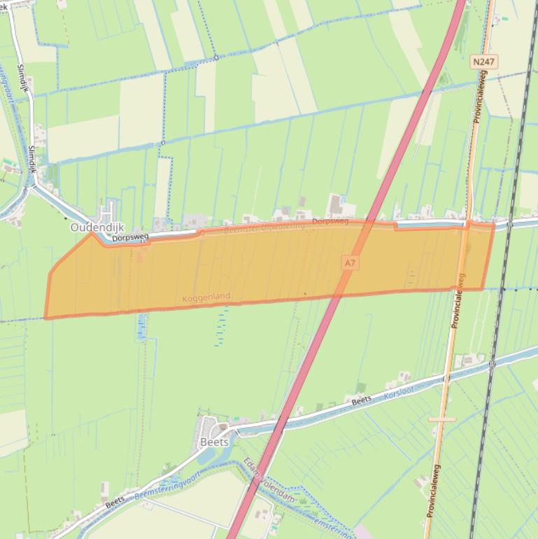 Kaart van postcodegebied 1631DP.