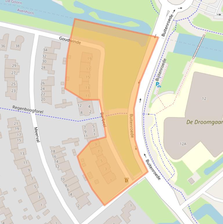 Kaart van postcodegebied 1633DA.