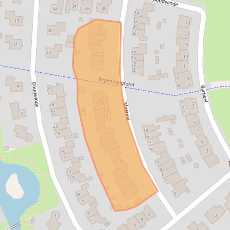 Kaart van postcodegebied 1633DB.