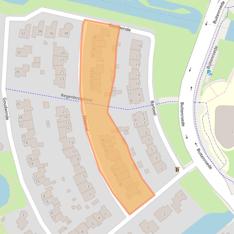 Kaart van postcodegebied 1633DC.