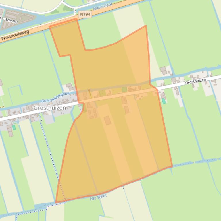 Kaart van postcodegebied 1633EM.