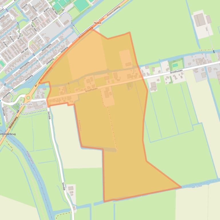 Kaart van postcodegebied 1633ES.