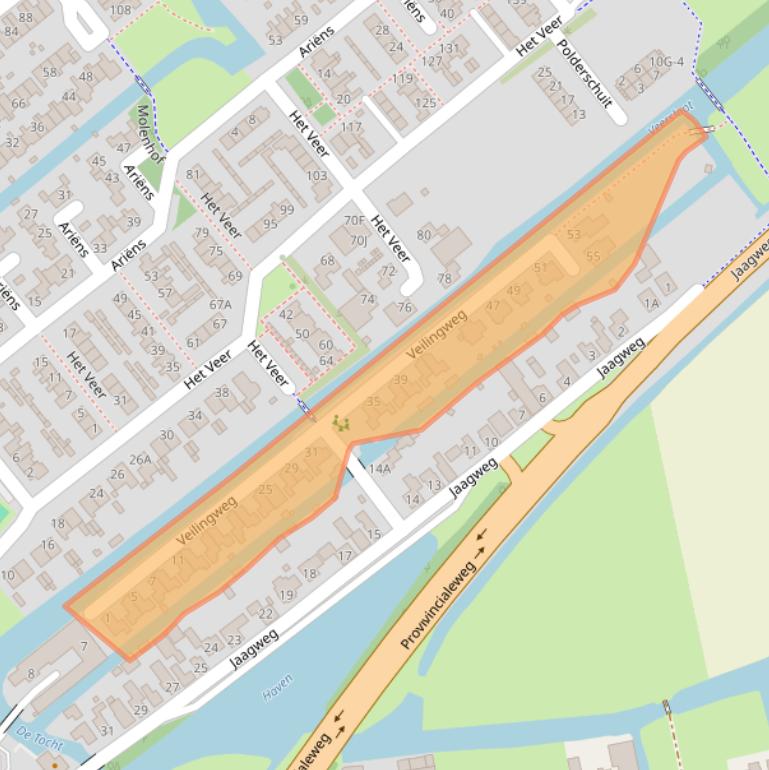 Kaart van postcodegebied 1633GG.