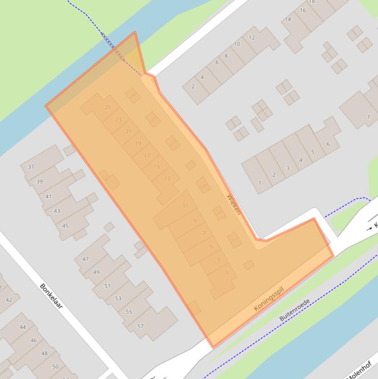 Kaart van postcodegebied 1633GT.