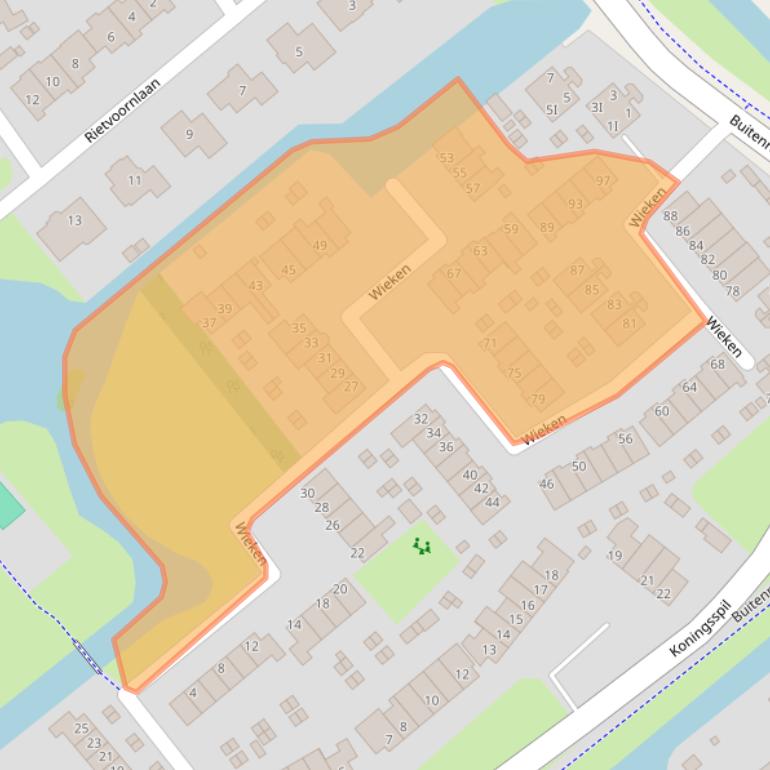 Kaart van postcodegebied 1633GV.