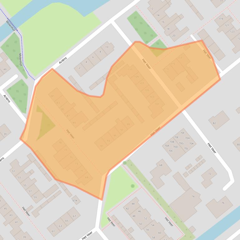 Kaart van postcodegebied 1633HC.