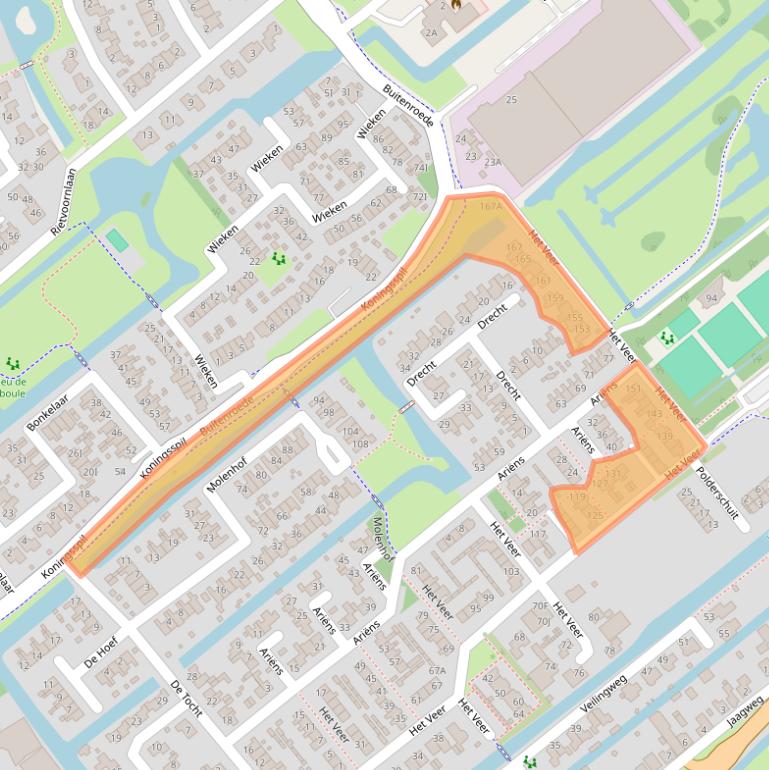 Kaart van postcodegebied 1633HD.