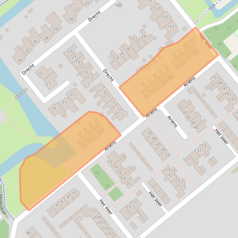 Kaart van postcodegebied 1633HH.