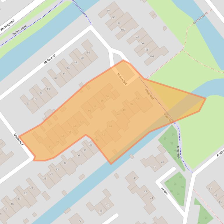 Kaart van postcodegebied 1633HT.