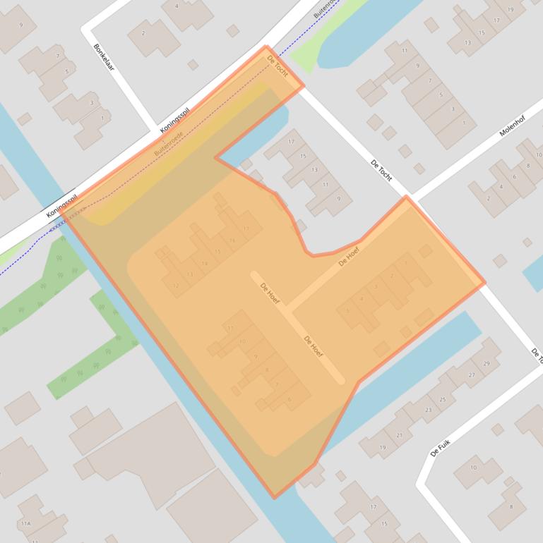 Kaart van postcodegebied 1633HW.