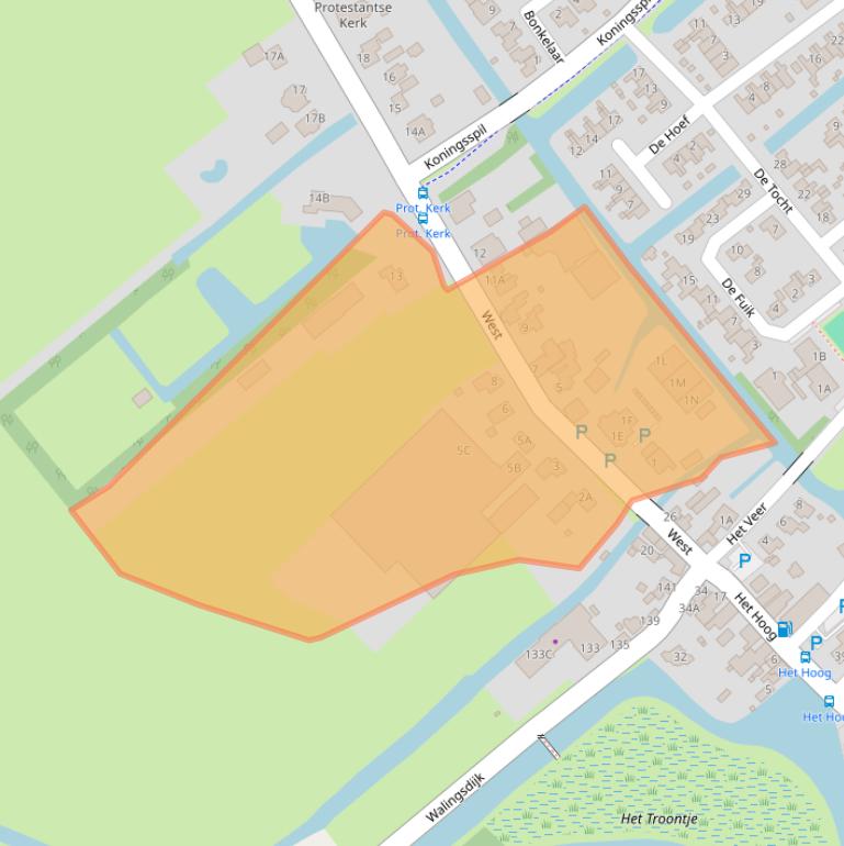 Kaart van postcodegebied 1633JA.