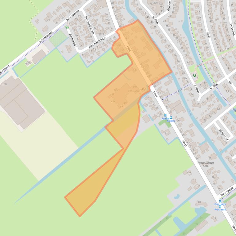 Kaart van postcodegebied 1633JD.
