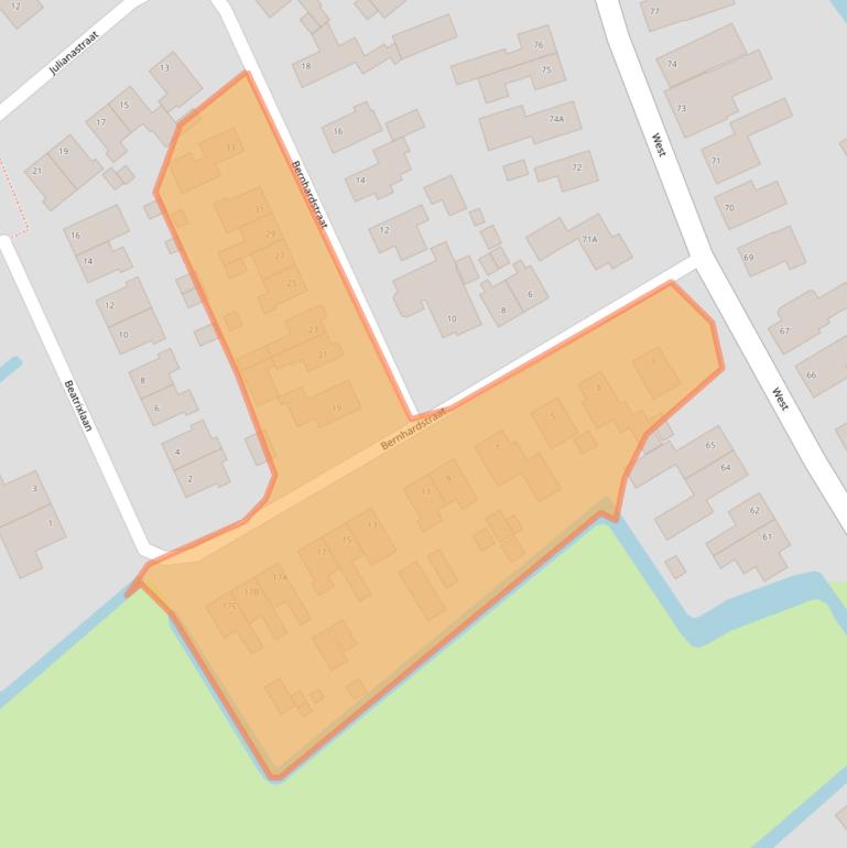 Kaart van postcodegebied 1633JH.