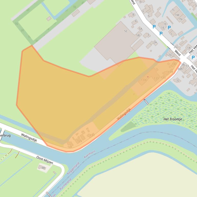 Kaart van postcodegebied 1633RR.