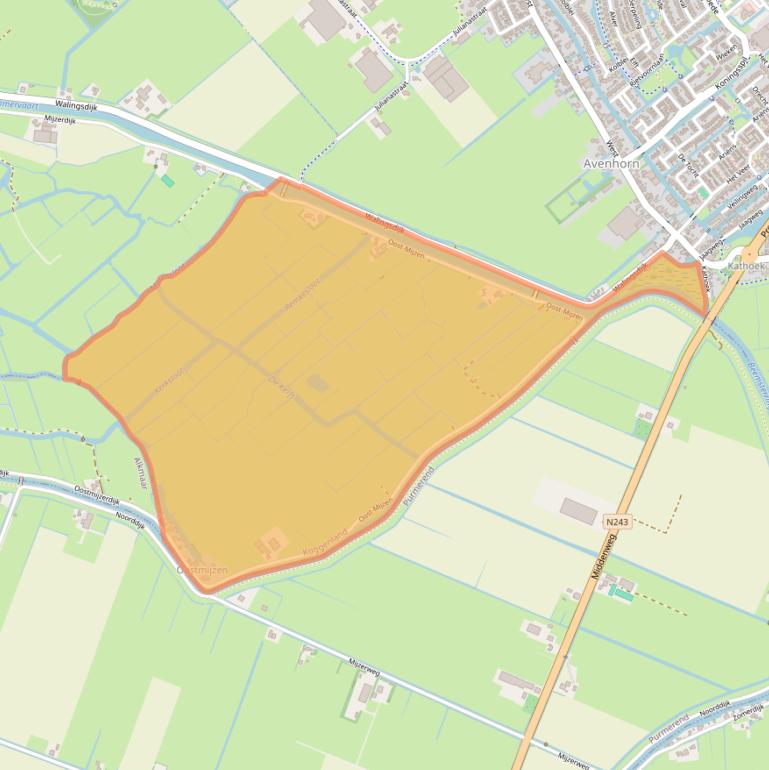Kaart van postcodegebied 1633WB.