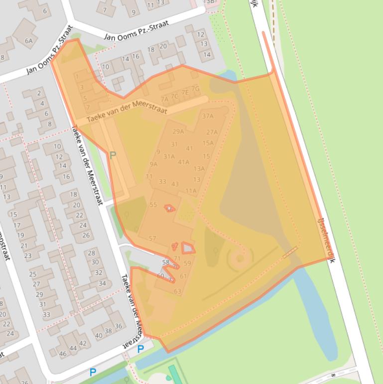 Kaart van postcodegebied 1634EE.