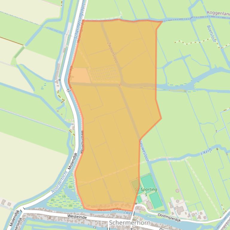 Kaart van postcodegebied 1636WE.