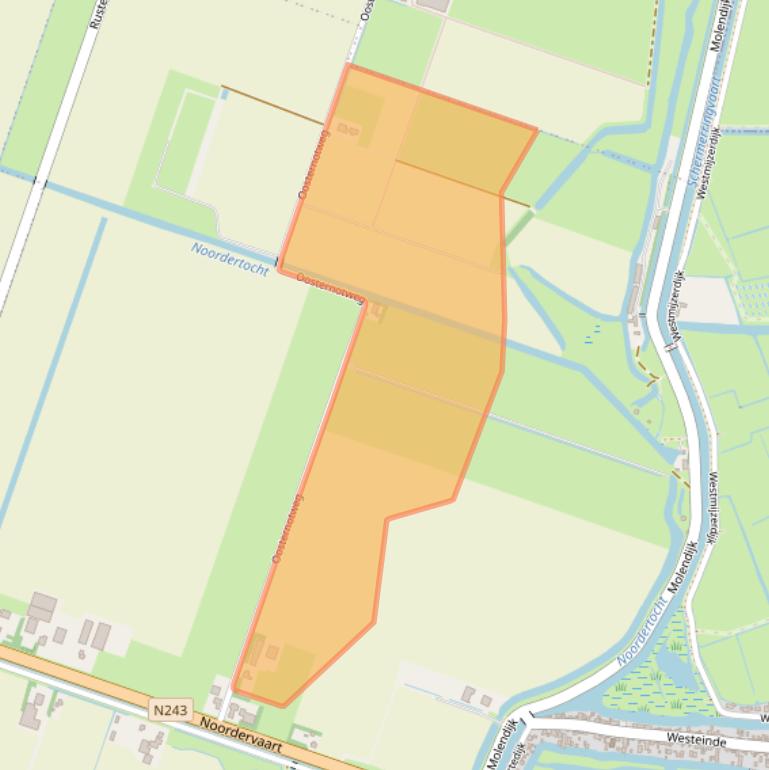 Kaart van postcodegebied 1636WG.