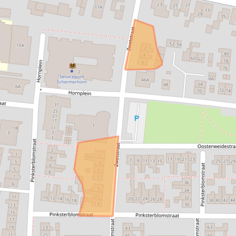 Kaart van postcodegebied 1636XJ.