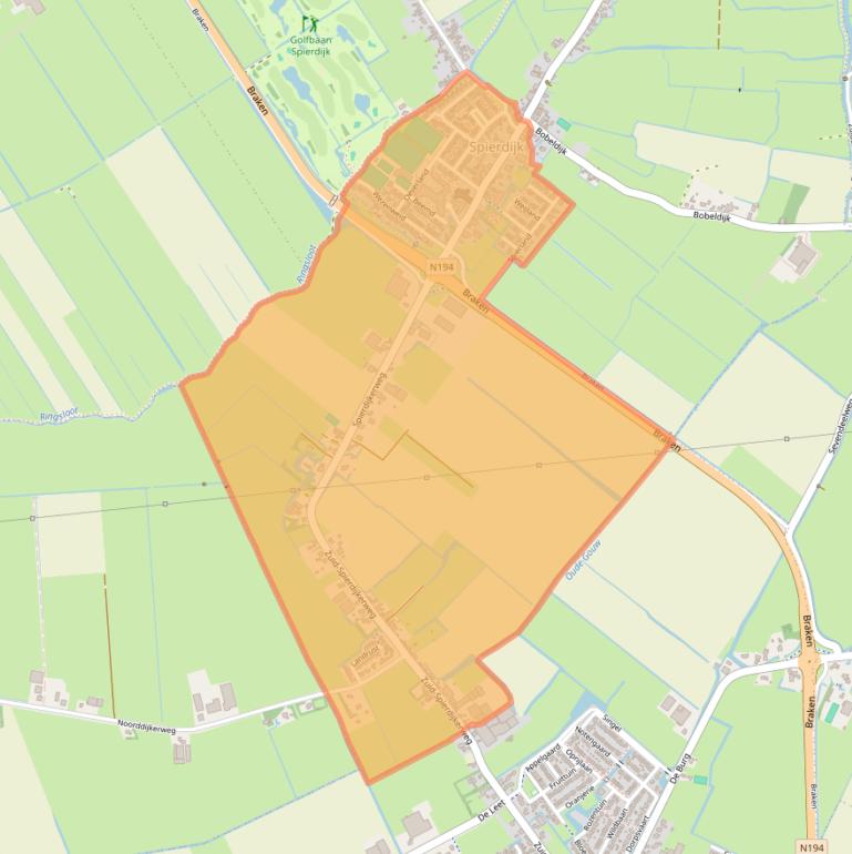 Kaart van postcodegebied 1641.