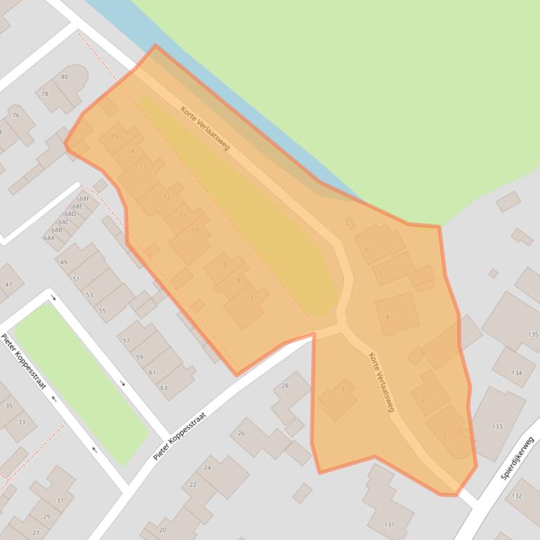 Kaart van postcodegebied 1641LJ.