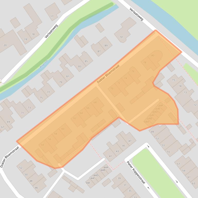 Kaart van postcodegebied 1641LR.