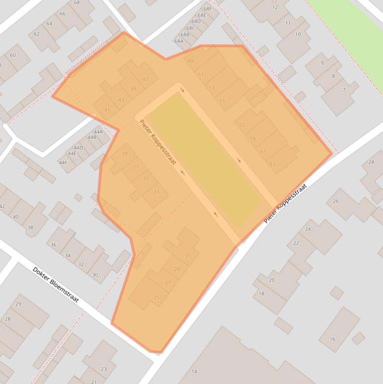 Kaart van postcodegebied 1641LT.