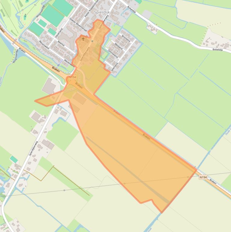 Kaart van postcodegebied 1641LW.