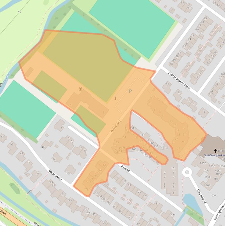 Kaart van postcodegebied 1641LZ.