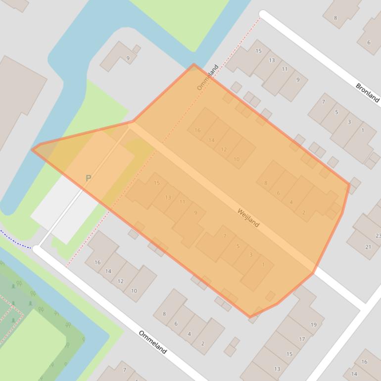 Kaart van postcodegebied 1641MB.