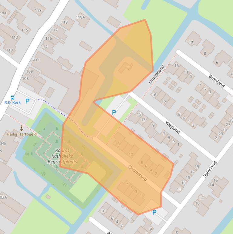 Kaart van postcodegebied 1641MC.