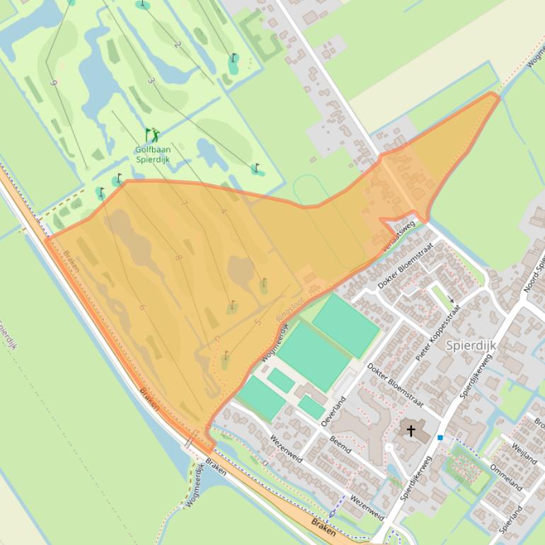 Kaart van postcodegebied 1643LW.