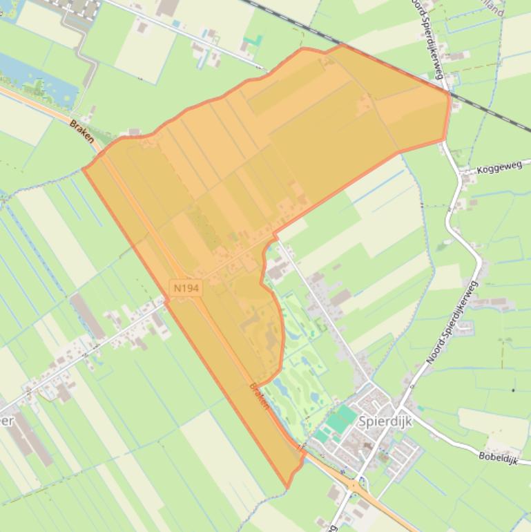 Kaart van postcodegebied 1643NH.