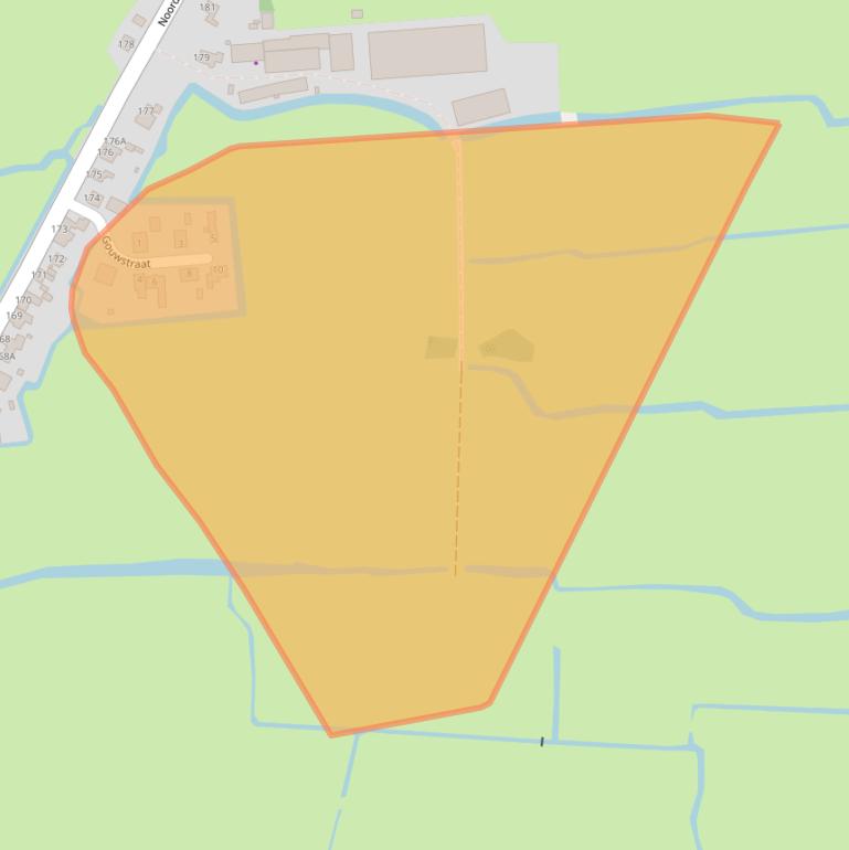 Kaart van postcodegebied 1643NJ.