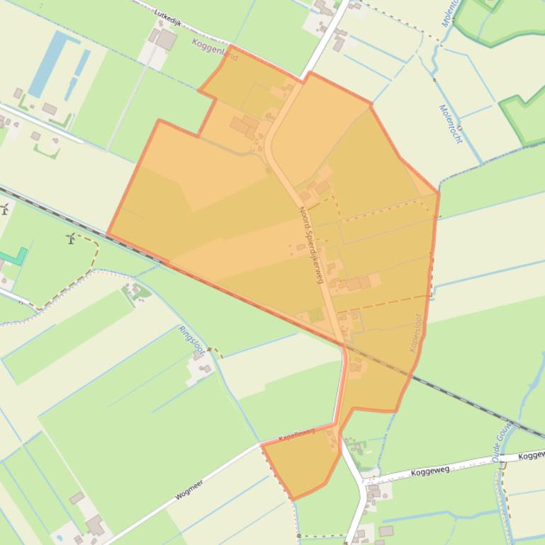 Kaart van postcodegebied 1643NP.