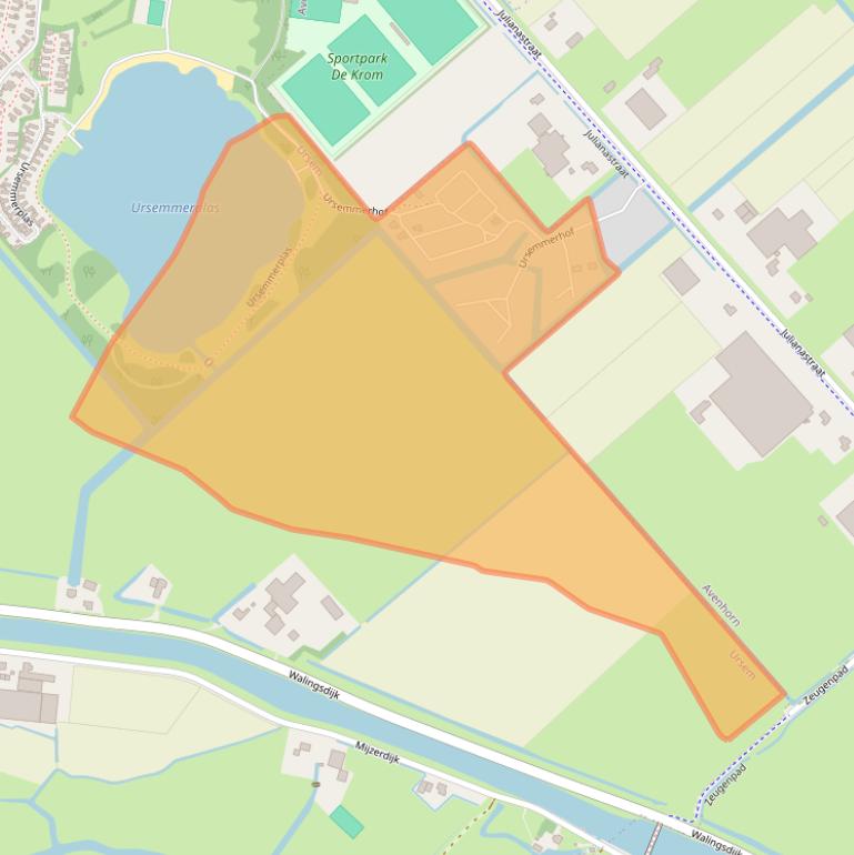 Kaart van postcodegebied 1645JZ.