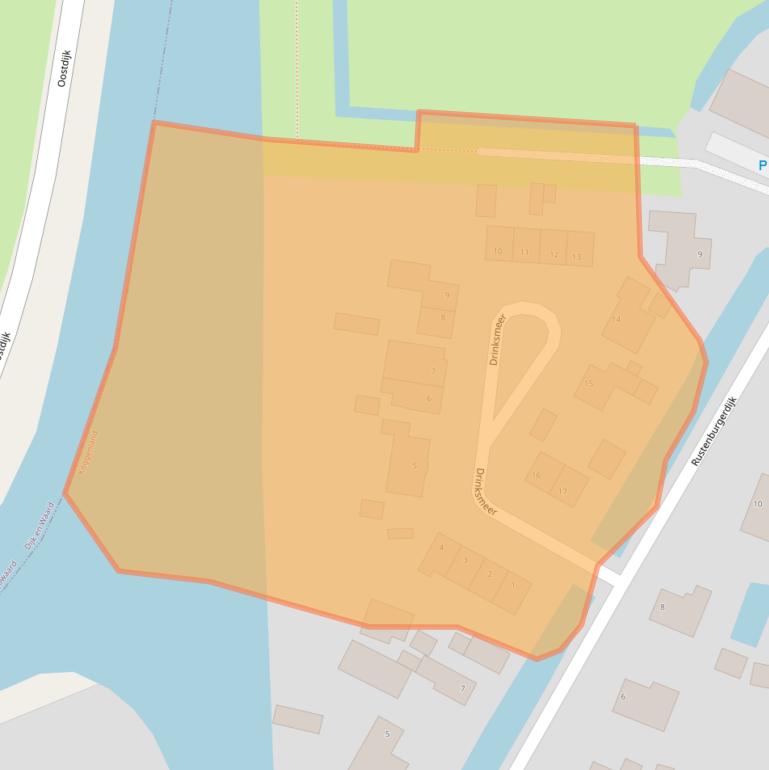 Kaart van postcodegebied 1645RC.